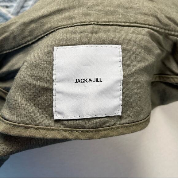 JACK & JILL Olive Green Military/Utility Cargo Long Sleeve Zip Jacket sz Small - Picture 12 of 14